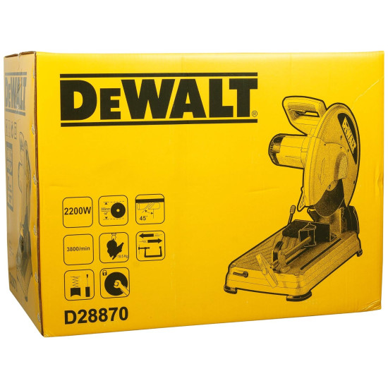 DEWALT D28870 2200 Watt 355mm Heavy Duty Chop Saw with wheel included, Corded Electric