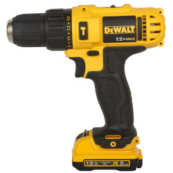 DEWALT DCD716D2 10.8V 10mm XR Li-ion Cordless Hammer Drill Machine with 2x2.0 Ah Batteries with LED Backlight for Home, DIY & Professional Use, 1 Year Warranty, YELLOW & BLACK