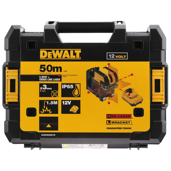 DEWALT DCE0825D1R-QW 10.8V 5 Point Line Laser Level (Red) (Black & Yellow)