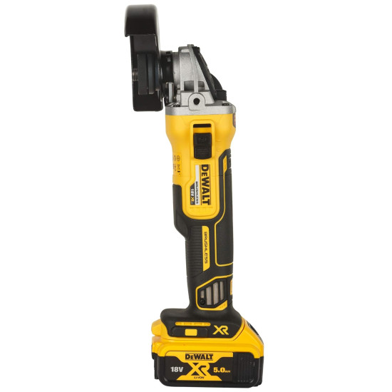 DEWALT DCG405P2-QW 18V 125mm XR Li-ion Cordless Angle Grinder with Brushless motor 2x5.0Ah Batteries Included- Perform and Protect Shield