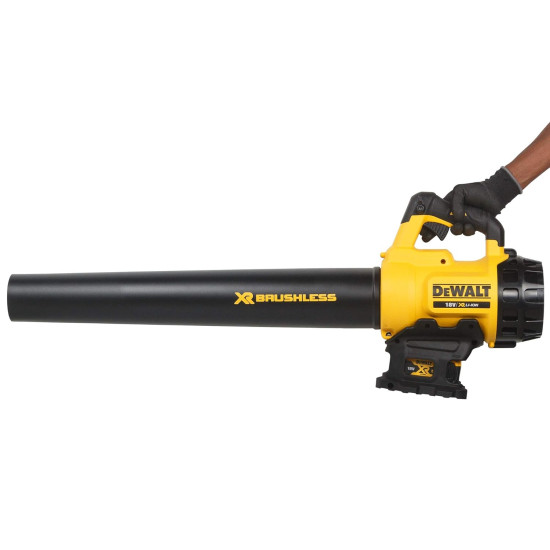 DEWALT DCM562P1 18V XR Cordless Brushless Motor Blower with 1x5.0 Ah Battery with Dual Modes of Blowing & Suction & Attached Dust Bag for Home & DIY Use, 1 Year Warranty, YELLOW & BLACK