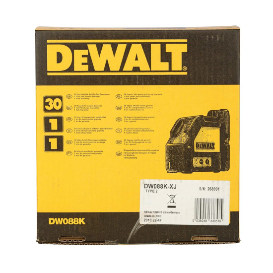 DEWALT DW088K-XJ Cross Line Laser for various leveling and layout applications (Red)