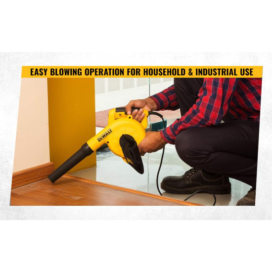 DEWALT DWB800 800W Corded Variable Speed Blower with Precise Projected Air Flow for Easy Blowing Operation for Household & Industrial Use, 2 Year Warranty, YELLOW & BLACK