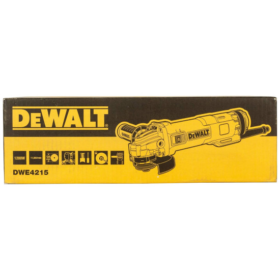 DEWALT DWE4215 1100Watt 125mm Heavy Duty Medium Angle Grinder with DES Technology and Innovative Anti Vibration system (5in)