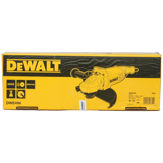 DEWALT DWE496 2600W 230mm Heavy Duty Large Angle Grinder (Black & Yellow)