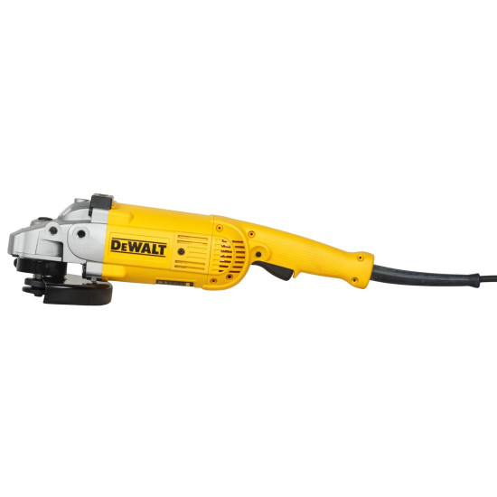 DEWALT DWE497-IN 2600W 180mm Heavy Duty Large Angle Grinder with DES Technology and Innovative Anti Vibration System-Perform and Protect Shield