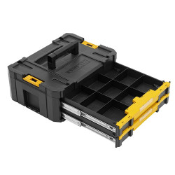 DEWALT DWST1-70706 Tstak Drawer unit with 2-Shallow Drawers of 7.5 kg capacity each & 30 kg load capacity (when stacked) - 43x31x18 cm
