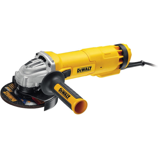 DEWALT - Angle Grinder - DWE4237-QS - Grinder with Anti-Restart Protection, Protective Case and Multi-Position Side Handle - Blade Ø125mm - Vacuum Speed 11500 rpm - 1400W