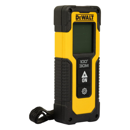 Dewalt Laser Distance Meter DWHT77100 (0.2 to 30 m Range, Laser Class 2, Measurement Tolerance: +/- 3 mm / 10 m, Length, Areas, Volume & Pythagoras Measurements, Easy Operation)