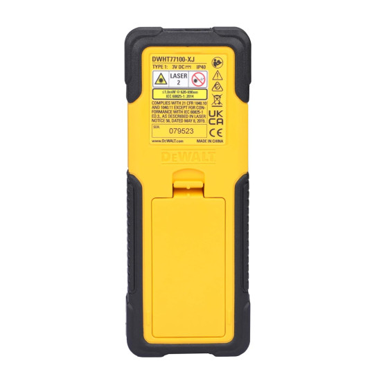 Dewalt Laser Distance Meter DWHT77100 (0.2 to 30 m Range, Laser Class 2, Measurement Tolerance: +/- 3 mm / 10 m, Length, Areas, Volume & Pythagoras Measurements, Easy Operation)