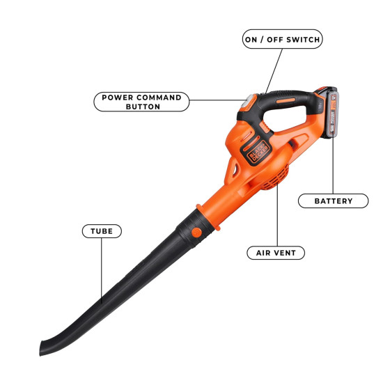 BLACK & DECKER GWC1820PCF-B1 18V Power Boost Blower With 1pc Battery & 1pc Charger