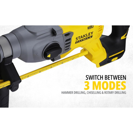 STANLEY FATMAX SBH900-B1 20V, Variable Speed Switch, 1500 RPM, 20 mm Cordless Brushless SDS Rotary Hammer (Bare Tool)