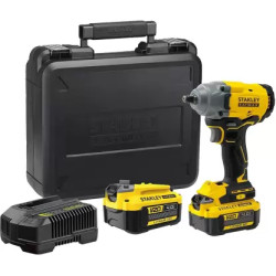 STANLEY FATMAX SBW920M2K-B1 20V 4.0Ah 1/2" Cordless Brushless Impact Wrench With 2x4.0Ah Li-ion Batteries & 1pc Charger