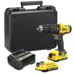 STANLEY FATMAX SCD711D2K-B1 20V 2.0Ah 13 mm Cordless Brushed Hammer Drill Machine With 2x2.0Ah Batteries & 1pc Charger