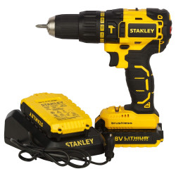 STANLEY SBH201D2K 18V,13mm Li-ion Cordless Hammer Drill Machine Kit with Brushless Motor- 2x1.5Ah Batteries Included