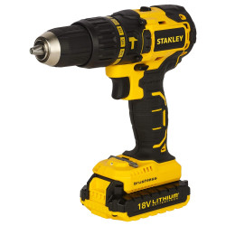 STANLEY SBH201D2K 18V,13mm Li-ion Cordless Hammer Drill Machine Kit with Brushless Motor- 2x1.5Ah Batteries Included
