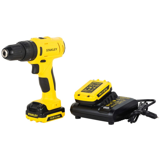 STANLEY SCH121S2-B1 10.8V Li-Ion Cordless Hammer Drill Driver w Battery Charger and Kitbox-2x1.5Ah Battery Included