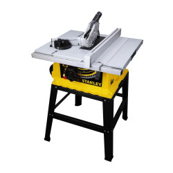 STANLEY SST1801 1800W 254mm Table Saw for Heavy-Duty Applications & Cutting Plywood, 150-hours Runtime, Compatible with 10” Cutting Blades(58 cm Length & 39 cm Width), 1 Year Warranty, YELLOW & BLACK