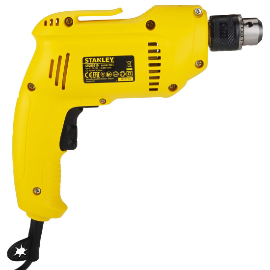 STANLEY STDR5510 550W 10mm Reversible Corded Electric Rotary Drill (Yellow)