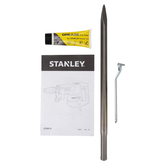 STANLEY STHM10K Demolition Hammer with Kitbox 7 Chisel Designed For Total Demolition 1600W 10Kg SDS-Max