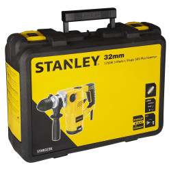 STANLEY STHR323K-IN 1250W 32mm 3 Mode L-Shape SDS-PlusHammer with Kitbox, 5.4Kg (Yellow and Black)